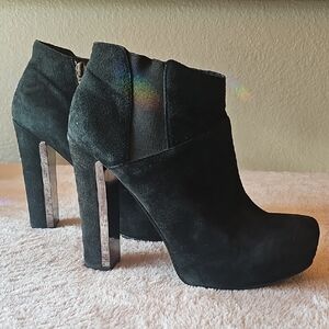 Guess Black Suede Heeled Boots